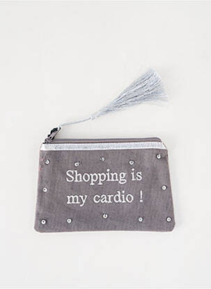 Trousse effet matière satinée gris PETITE MENDIGOTE femme