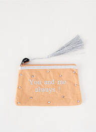 Trousse broderie beige PETITE MENDIGOTE femme