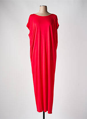 Robe longue manches courtes manches courtes rose MAEVY femme