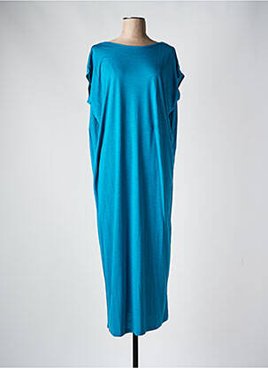 Robe longue manches courtes manches courtes bleu MAEVY femme