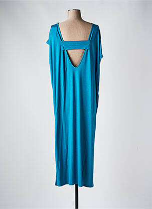 Robe longue manches courtes manches courtes bleu MAEVY femme