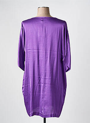 Robe mi-longue manches 3/4 manches 3/4 violet MAEVY femme