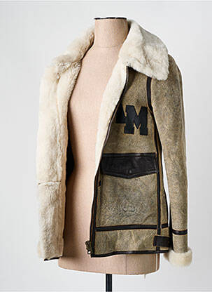 Blouson col col montant beige AERONAUTICA femme