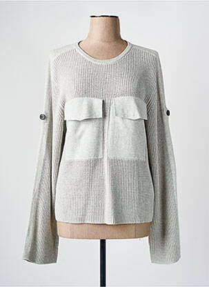 Pull col rond manches longues gris NOTSHY femme