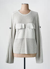 Pull col rond manches longues gris NOTSHY femme
