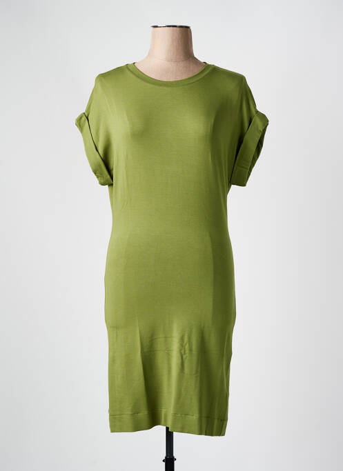 Robe mi-longue vert MAJESTIC FILATURES pour femme
