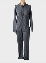 Combi-pantalon fermeture boutonnée sur le devant manches longues gris FIVE femme