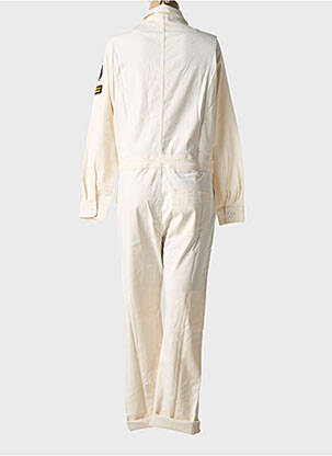 Combi-pantalon fermeture boutonnée sur le devant manches longues beige FIVE femme