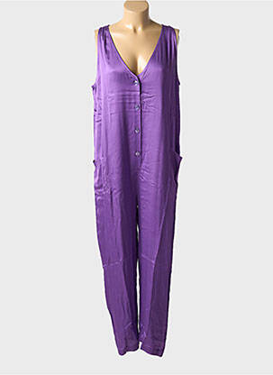 Combi-pantalon fermeture boutonnée sur le devant sans manche violet MAEVY femme