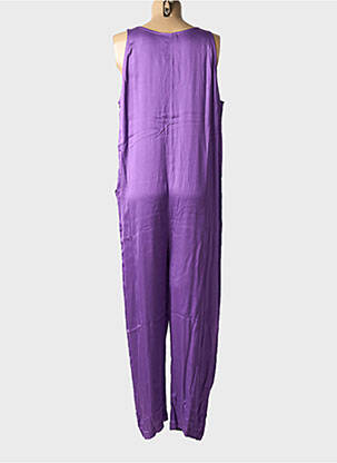 Combi-pantalon fermeture boutonnée sur le devant sans manche violet MAEVY femme
