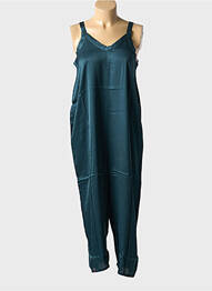 Combi-pantalon coupe fluide sans manche vert MAEVY femme