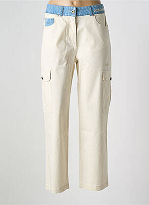 Pantalon cargo slim taille normale beige AERONAUTICA femme