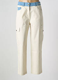 Pantalon cargo tissage popeline taille normale beige AERONAUTICA femme