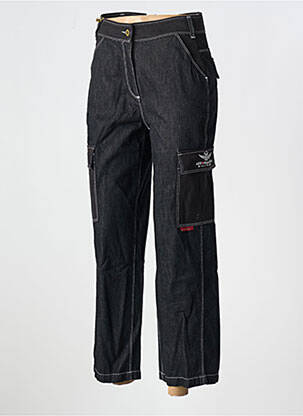 Pantalon cargo coupe droite taille normale noir AERONAUTICA femme