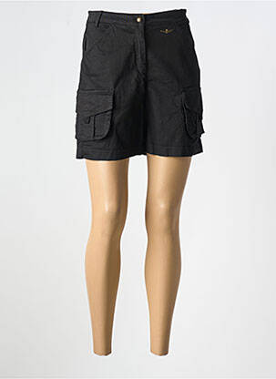 Short fermeture zippée sous rabat boutonné taille normale noir AERONAUTICA femme