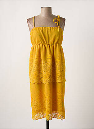 Robe mi-longue sans manche sans manche jaune COP COPINE femme