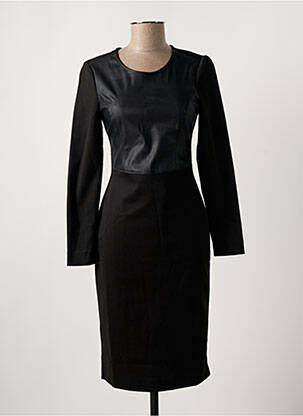 Robe mi-longue manches longues manches longues noir BCBGMAXAZRIA femme