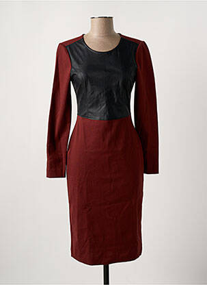 Robe mi-longue manches longues manches longues rouge BCBGMAXAZRIA femme