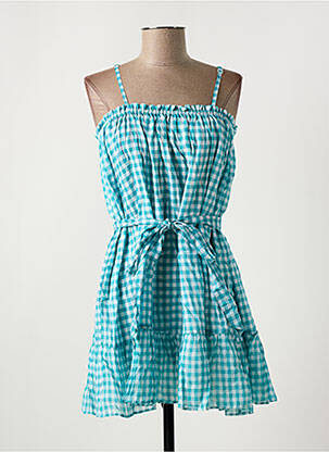Robe courte coupe cintrée fines bretelles bleu BELAIR femme