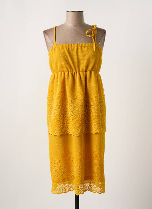 Robe mi-longue jaune COP COPINE pour femme