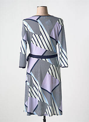 Robe mi-longue manches 3/4 manches 3/4 bleu SCOTTAGE femme