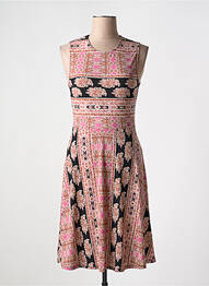 Robe mi-longue imprimé fantaisie sans manche rose BCBGMAXAZRIA femme