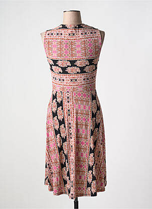 Robe mi-longue imprimé fantaisie sans manche rose BCBGMAXAZRIA femme