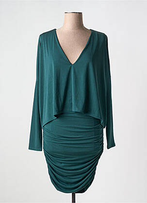Robe courte manches longues manches longues vert BCBGMAXAZRIA femme