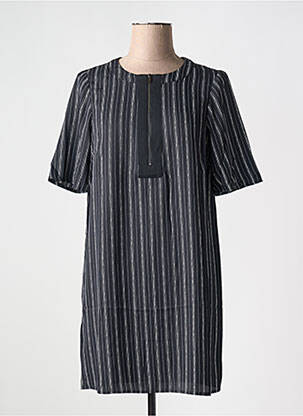 Robe courte coupe fluide manches courtes noir BCBGMAXAZRIA femme