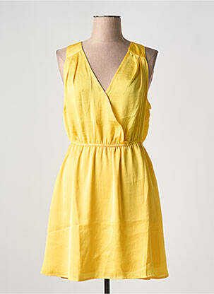 Robe mi-longue sans manche sans manche jaune BCBGMAXAZRIA femme