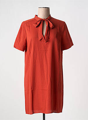 Robe courte coupe fluide manches courtes orange BCBGMAXAZRIA femme