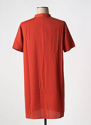 Robe courte coupe fluide manches courtes orange BCBGMAXAZRIA femme