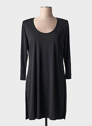 Robe mi-longue coupe fluide manches longues noir EDMOND BOUBLIL femme