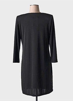 Robe mi-longue coupe fluide manches longues noir EDMOND BOUBLIL femme