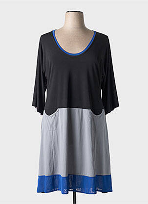 Robe mi-longue manches 3/4 manches 3/4 gris EDMOND BOUBLIL femme