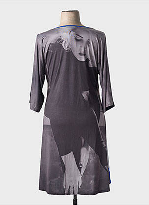 Robe mi-longue manches 3/4 manches 3/4 gris EDMOND BOUBLIL femme