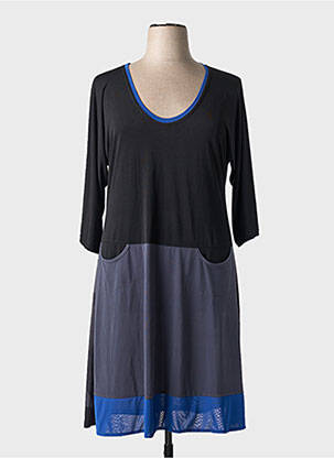 Robe mi-longue manches 3/4 manches 3/4 gris fonce EDMOND BOUBLIL femme