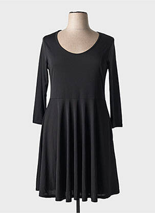 Robe mi-longue coupe fluide manches longues noir EDMOND BOUBLIL femme