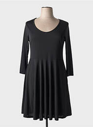 Robe mi-longue coupe fluide manches longues noir EDMOND BOUBLIL femme