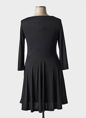 Robe mi-longue coupe fluide manches longues noir EDMOND BOUBLIL femme