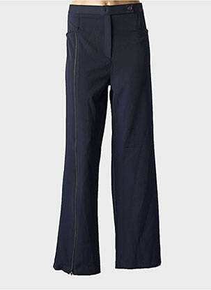 Pantalon droit tissage crêpe taille normale noir EDMOND BOUBLIL femme