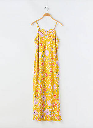Robe mi-longue imprimé fleurs fines bretelles jaune BCBGENERATION femme