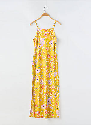 Robe mi-longue imprimé fleurs fines bretelles jaune BCBGENERATION femme