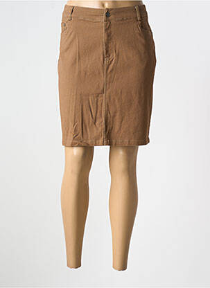 Jupe courte poches marron A BELLE BY J.E CREATION femme