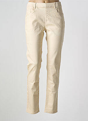 Pantalon slim taille élastique beige S.QUISE femme