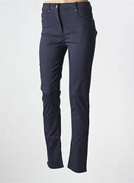 Pantalon slim tissage popeline taille normale bleu JULIE GUERLANDE femme