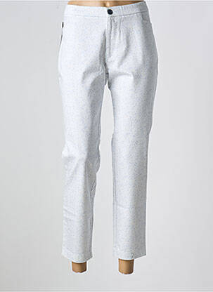 Pantalon 7/8 fermeture zippée sous rabat boutonné blanc WALTRON femme