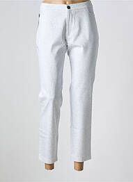 Pantalon 7/8 fermeture zippée sous rabat boutonné blanc WALTRON femme
