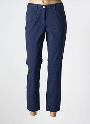 Pantalon 7/8 fermeture zippée sous rabat boutonné bleu BRANDTEX femme