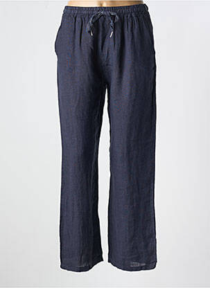 Pantalon droit taille élastique bleu LULU femme